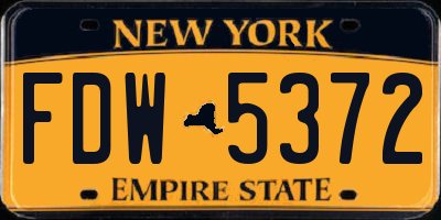 NY license plate FDW5372