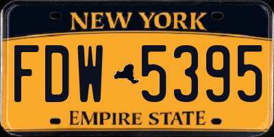NY license plate FDW5395