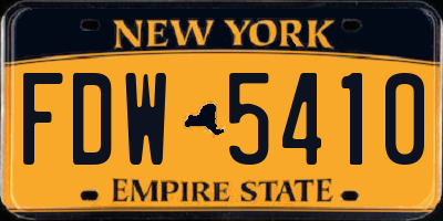 NY license plate FDW5410