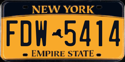NY license plate FDW5414