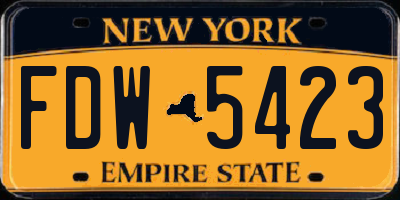 NY license plate FDW5423