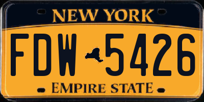NY license plate FDW5426