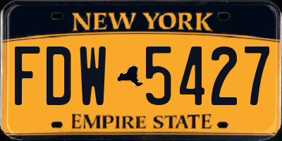 NY license plate FDW5427