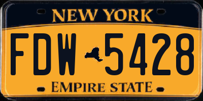 NY license plate FDW5428