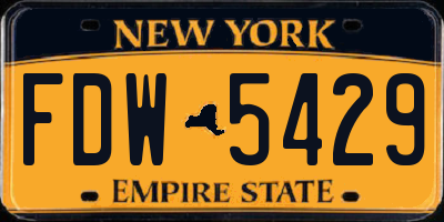NY license plate FDW5429