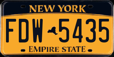 NY license plate FDW5435