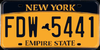 NY license plate FDW5441