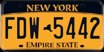 NY license plate FDW5442
