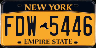 NY license plate FDW5446