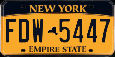 NY license plate FDW5447