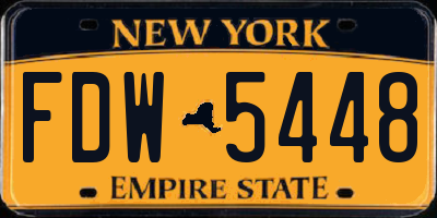 NY license plate FDW5448