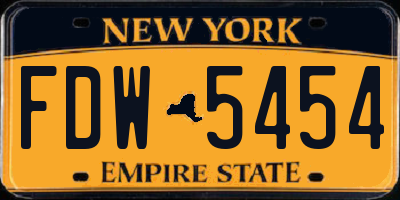 NY license plate FDW5454