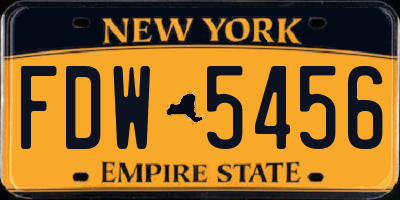 NY license plate FDW5456