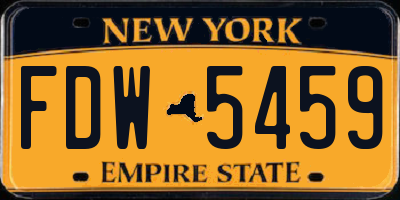 NY license plate FDW5459
