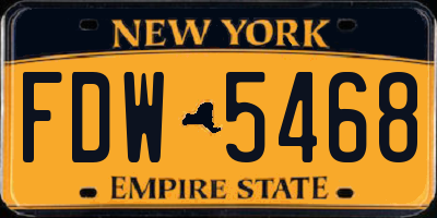 NY license plate FDW5468