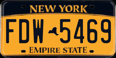 NY license plate FDW5469
