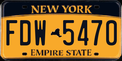 NY license plate FDW5470