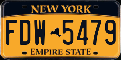 NY license plate FDW5479