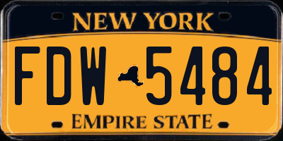 NY license plate FDW5484