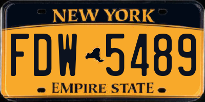NY license plate FDW5489