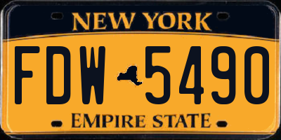 NY license plate FDW5490
