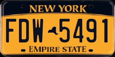 NY license plate FDW5491