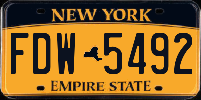 NY license plate FDW5492