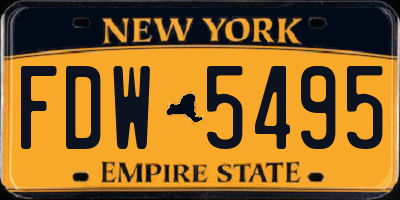 NY license plate FDW5495