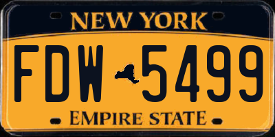 NY license plate FDW5499