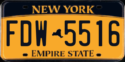 NY license plate FDW5516