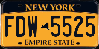 NY license plate FDW5525