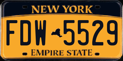 NY license plate FDW5529