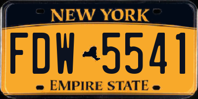 NY license plate FDW5541