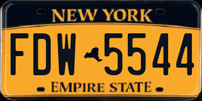 NY license plate FDW5544