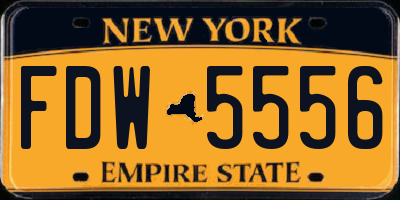 NY license plate FDW5556