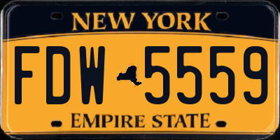NY license plate FDW5559