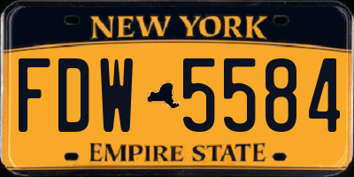 NY license plate FDW5584