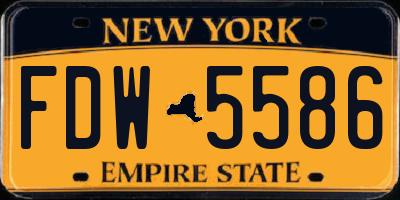 NY license plate FDW5586