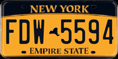 NY license plate FDW5594