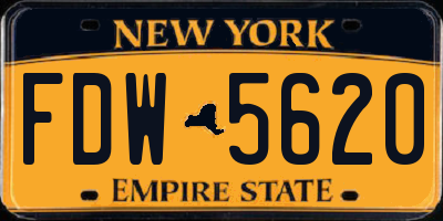 NY license plate FDW5620