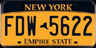 NY license plate FDW5622