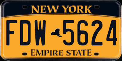 NY license plate FDW5624