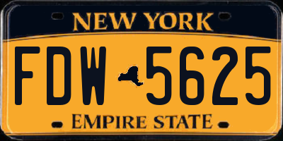 NY license plate FDW5625