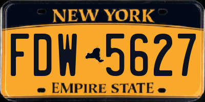 NY license plate FDW5627