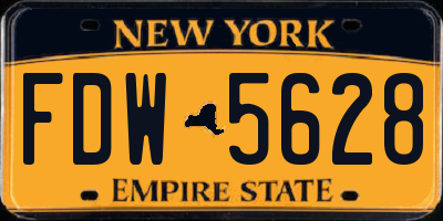 NY license plate FDW5628
