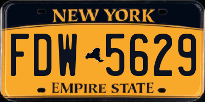 NY license plate FDW5629