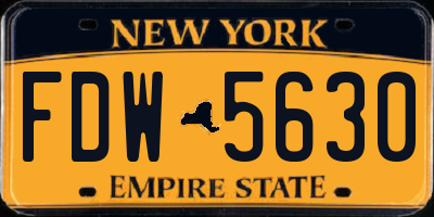 NY license plate FDW5630