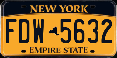 NY license plate FDW5632