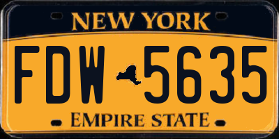 NY license plate FDW5635