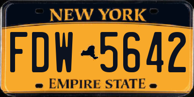 NY license plate FDW5642